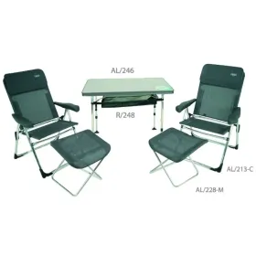 Set Crespo tavolo y 2 sedie a braccioli con poggiapiedi multifibra