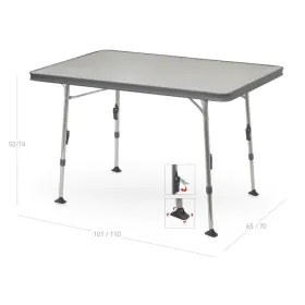 Tavolo rettangolare in alluminio e gambe telescopiche allungabili 101x65 cm