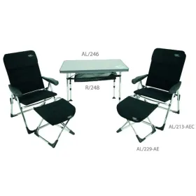 Set Crespo tavolo y 2 sedie a braccioli con poggiapiedi air elegant