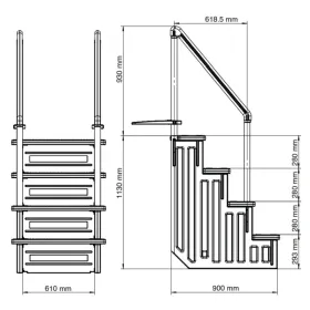 Scaletta Sintetica Accesso Facile per Piscina Interrata EPE30
