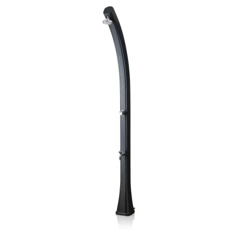 Doccia solare curva 25 litri in resina e con rubinetto lavapiedi colore nero Gre SSR25