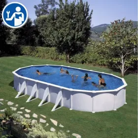 Pezzi di Ricambio Piscine Ovali Bianche con Pali da 132 cm