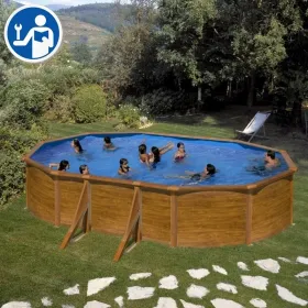 Pezzi di Ricambio Piscine Ovali in Finto Legno con Pali da 120 cm