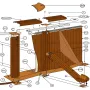 Pezzi di Ricambio Piscine Ovali in Finto Legno con Pali da 120 cm