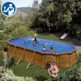 Pezzi di Ricambio Piscine Ovali in Finto Legno con Pali da 132 cm