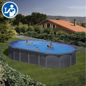 Pezzi di Ricambio Piscine Ovali Finto Grafite con Sistema Omega da 132 cm