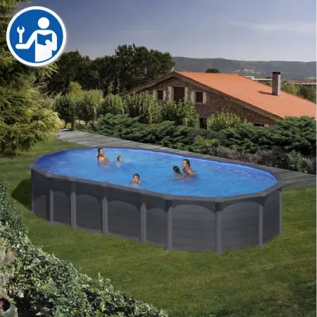 Pezzi di Ricambio Piscine Ovali Finto Grafite con Sistema Omega da 132 cm