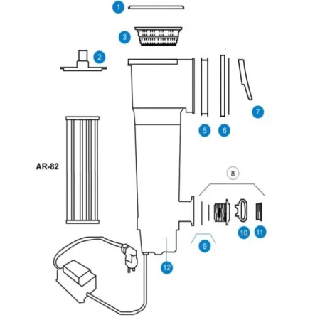 Ricambi per Filtri a Cartuccia Skimmer 3.8 m3/h Gre AR125
