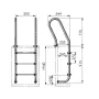 Scaletta Inossidabile per piscina in legno Gre 126673
