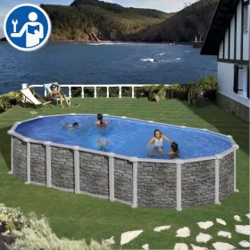 Pezzi di Ricambio Piscine Ovali in Finta Pietra con Sistema Omega da 132 cm