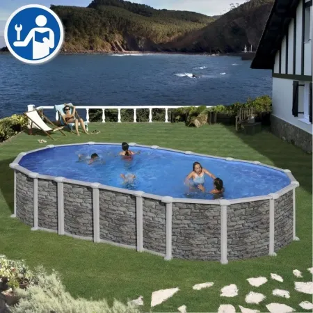 Pezzi di Ricambio Piscine Ovali in Finta Pietra con Sistema Omega da 132 cm
