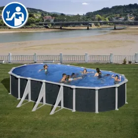 Pezzi di Ricambio Piscine Ovali in Finto Vimini con Pali da 132 cm