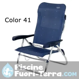 Sgabello pieghevole con schienale in alluminio e multifibra