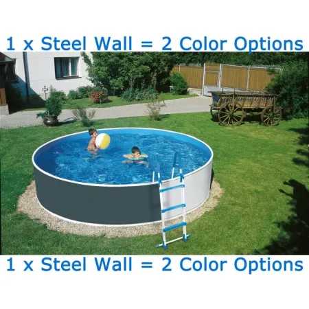 Piscina Azuro in Finto Grafite/Bianca 460x120