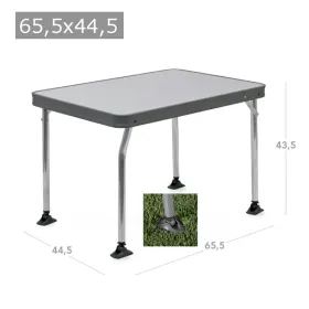 Tavolo rettangolare in alluminio e gambe telescopiche allungabili 101x65 cm