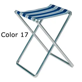 Sgabello pieghevole in alluminio e multifibra extrapiatta