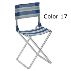 Sgabello pieghevole con schienale in alluminio e multifibra