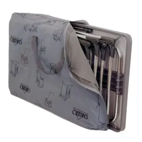 Sedia a braccioli in alluminio con schienale alto 7 posizioni e multifibra