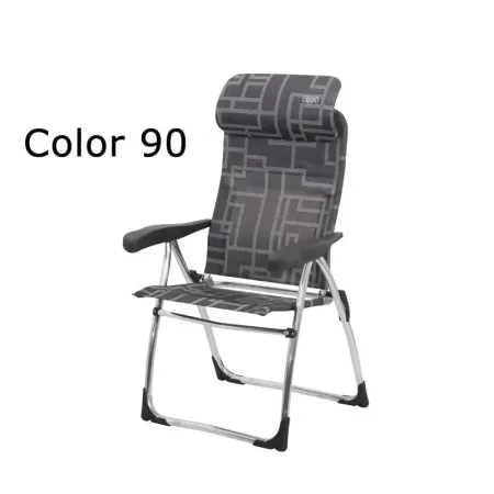 Sedia a braccioli con schienale allungabile 7 posizioni, poggiatesta e multifibra