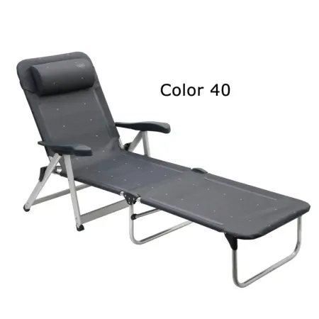 Letto rinforzato con braccioli e schienale 7 posizioni in alluminio