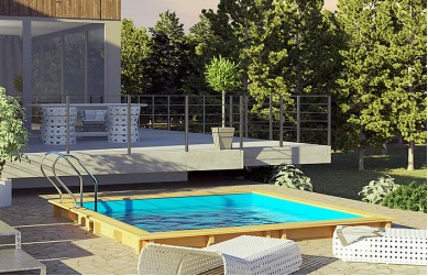 Piscine in legno quadrate